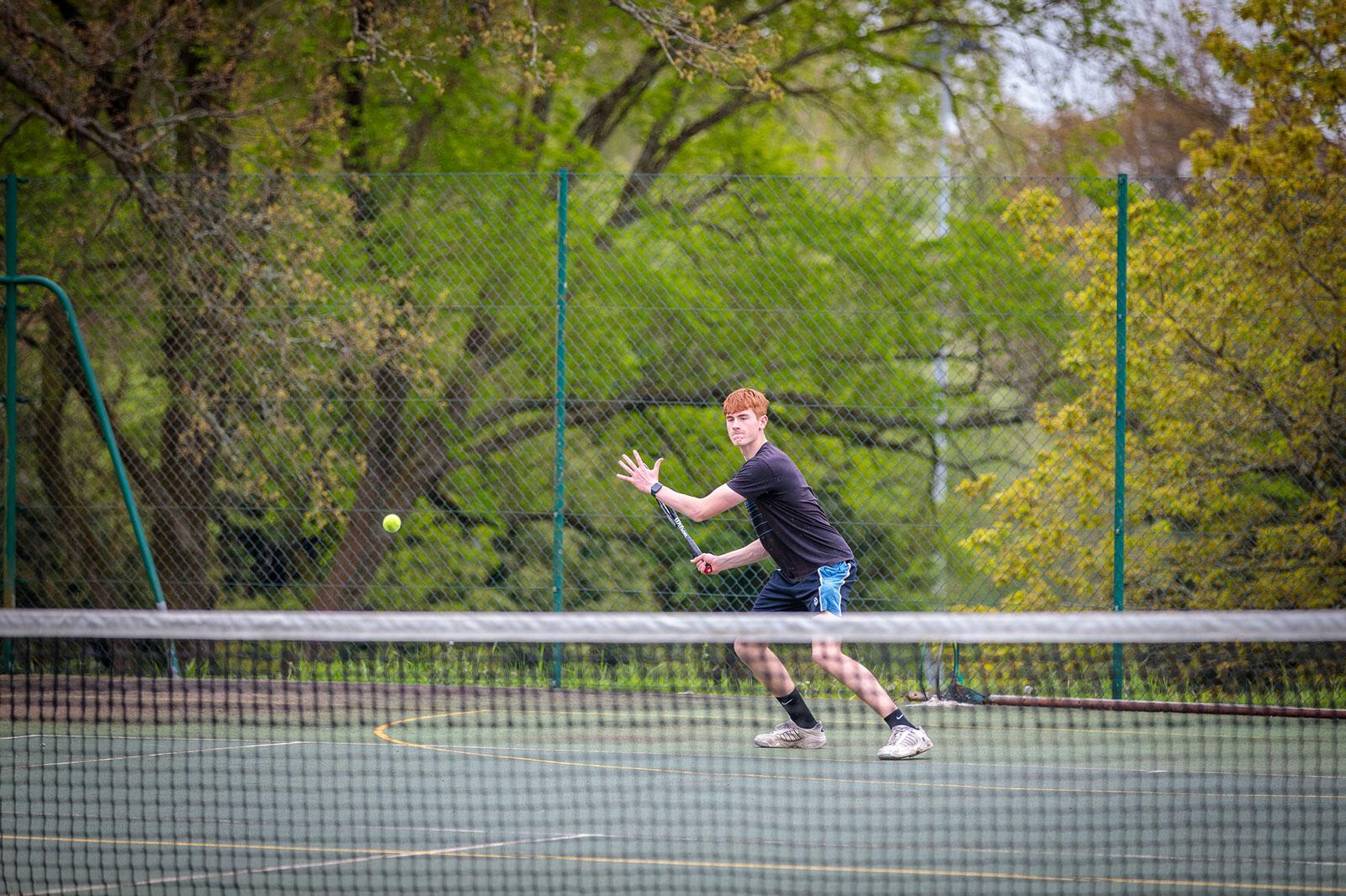 Bedales Senior student playing tennis