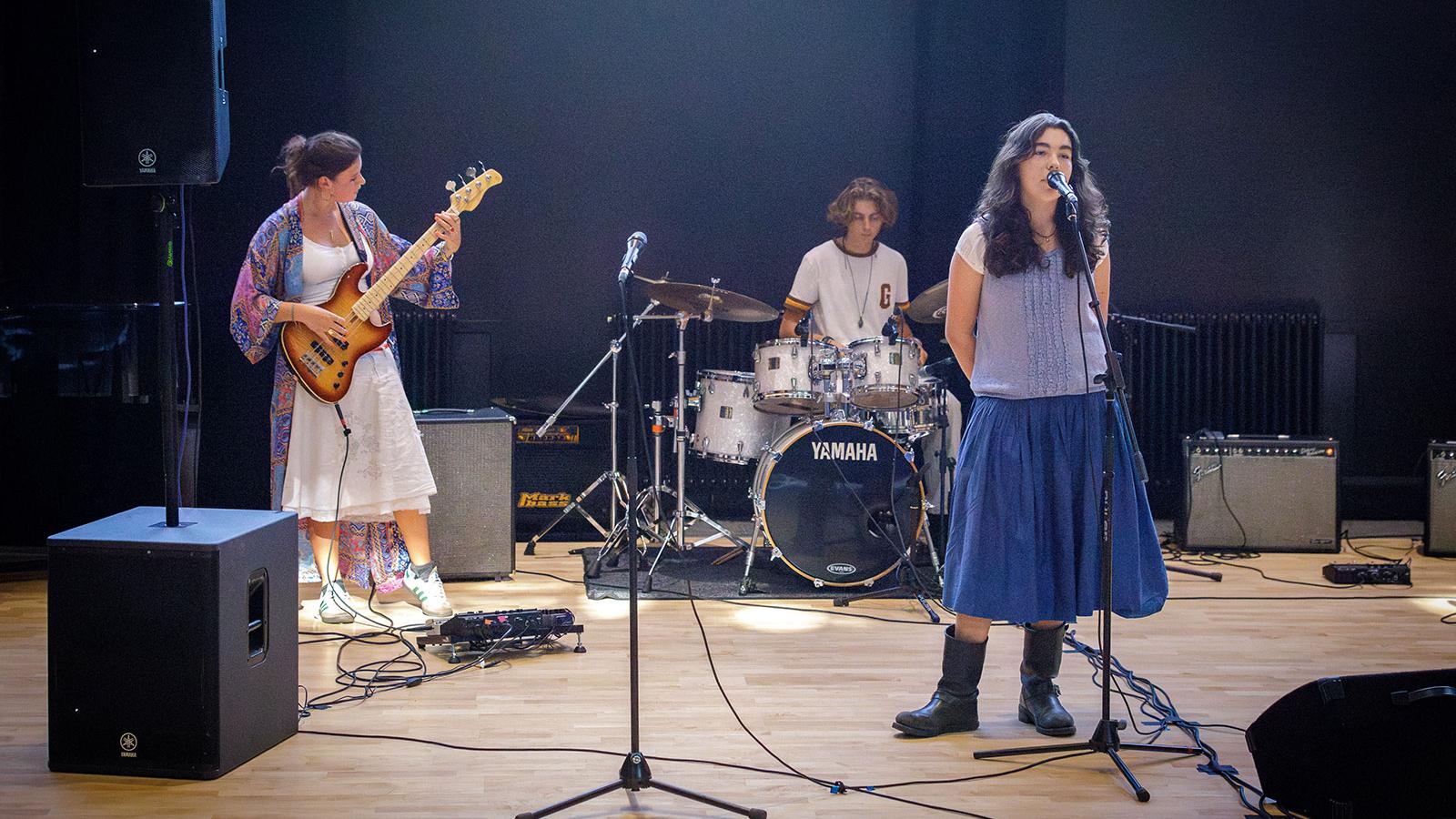 Bedales Senior School students rehearsing for a concert